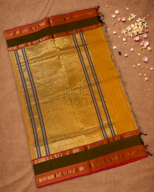 Chettinad Cotton Saree  |  Sun Yellow