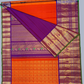 Pure Handwoven Gadwal Silk Saree Fire Orange - 027