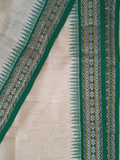 Handwoven Pure Vidarbha Tussar Silk Saree  |  Cream White