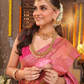 Rajani Rekha - Royal Rani pink silk with floral vine zari