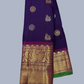 Pure Handwoven Kanchi Silk Saree In Royal  Purple -213