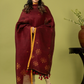 Handwoven Jamdani Linen Unstitched 2-piece Kurti | Deep Maroon