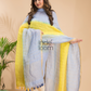 Pigeon Blue Handloom Linen X Linen 2-Piece Set Kurti & Dupatta (UNSTITCHED) - 862