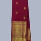 Pure Handwoven Gadwal Silk Saree With Deep Red - 011