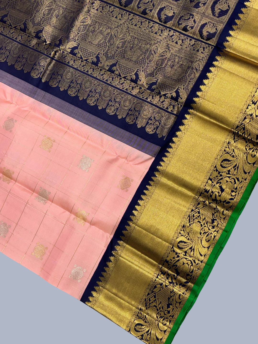 Pure Handwoven Gadwal Silk Saree Rose Pink -194