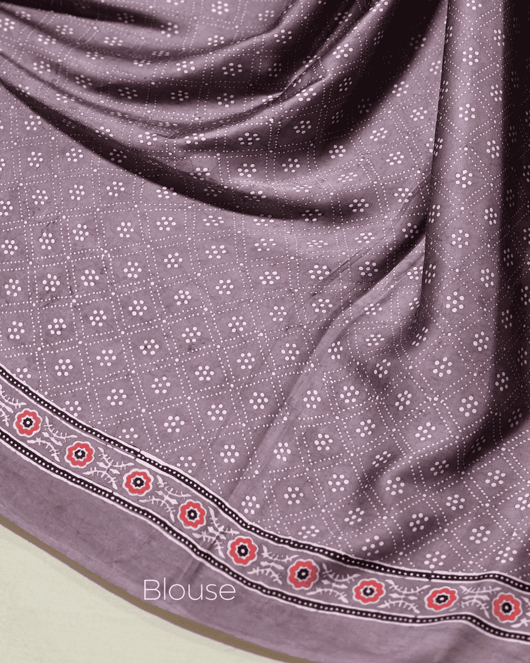 Ajrakh Exclusive Designer Modal Silk in Brick Red and Black - 027 - indeloom