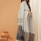 Space Black Jamdani 2-Piece Set Kurti & Dupatta (UNSTITCHED) - 139