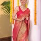 Tissue Silk Jamdani Saree With Rich Pinkish-Red - 113