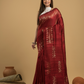 Matka Silk Jamdani Saree  With Blood Red - 084