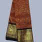 Pure Handwoven Gadwal Silk Saree With Reddish-Brown - 032