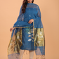 Indigo Blue Muslin Jamdani 2-Piece Set Kurti & Dupatta (UNSTITCHED) - 082