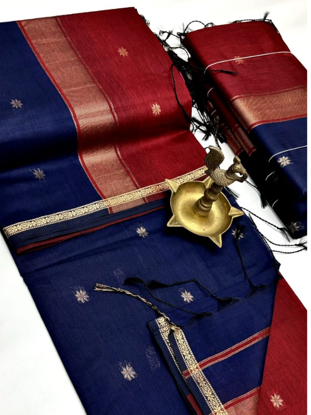 Maheshwari Silk Cotton Saree – Festive Elegance | Royal Blue