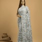 Beige Brown Cotton Silk Jamdani Saree - 028 - indeloom