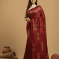 Blood Red Matka Silk Jamdani Saree - 050 - indeloom
