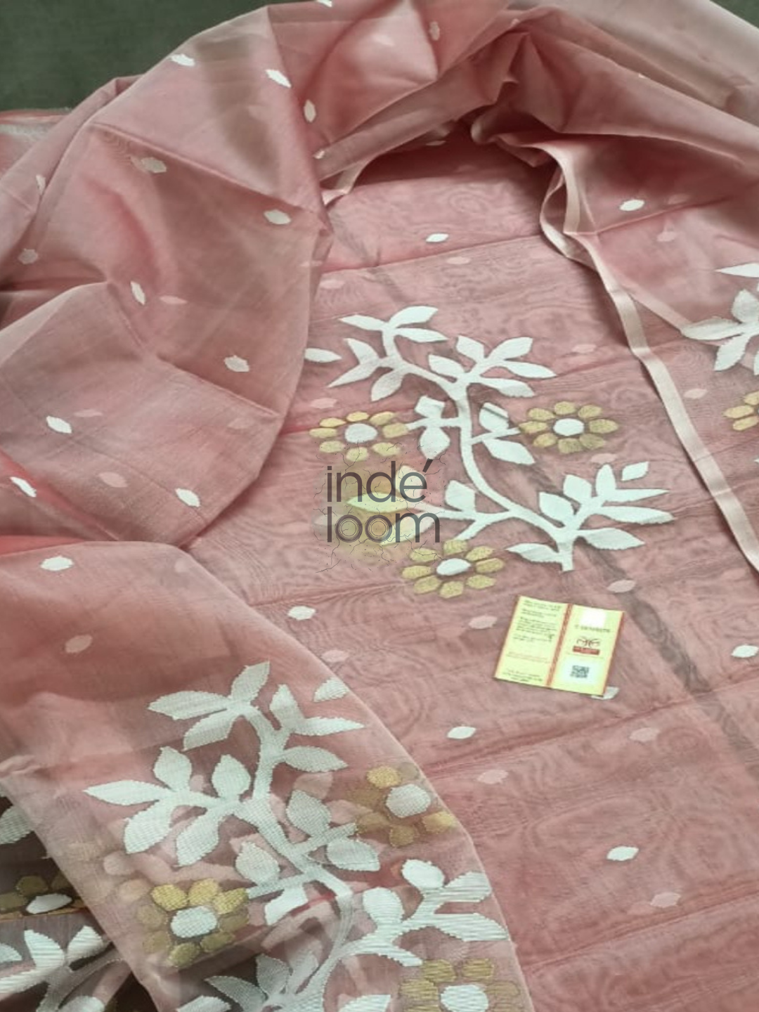 Muslin Jamdani 2-Piece Set Kurti & Dupatta (UNSTITCHED) PunchPin-946
