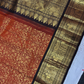 Pure Handwoven Gadwal Silk Saree With Reddish-Brown - 032