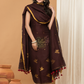 Dark Bronze color Jamdani 2-Piece Set Kurti & Dupatta (UNSTITCHED) - 146