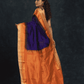 Pure Handloom Korvai Saree | Wine Purple and Orange Border | Temple Border