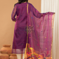 Berry Plum | Handloom Jamdani Muslin Unstitched 2-Piece Kurti