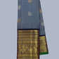 Pure Handwoven Gadwal Silk Saree With Stone Blue -033
