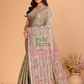 Tissue Jamdani Saree With Shaded Light Olive Green - 112