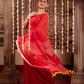 Handloom Mul Cotton Saree With Chilli Red - 052