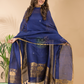 Berry Blue  Cotton Linen 2-Piece Set Kurti & Dupatta (UNSTITCHED) - 119