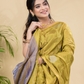 Tissue Silk Saree With Neon Yellow - 030