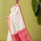 Handwoven Jamdani Muslin Saree | White and Red | All-over Buttas with All-over Jamdani weaves