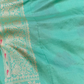 Pure Banarasi Exclusive Ektara Kora JAMDANI Tilfi saree  | Aqua Turquoise