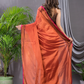 Tissue Silk Saree With Bright Orange - 014