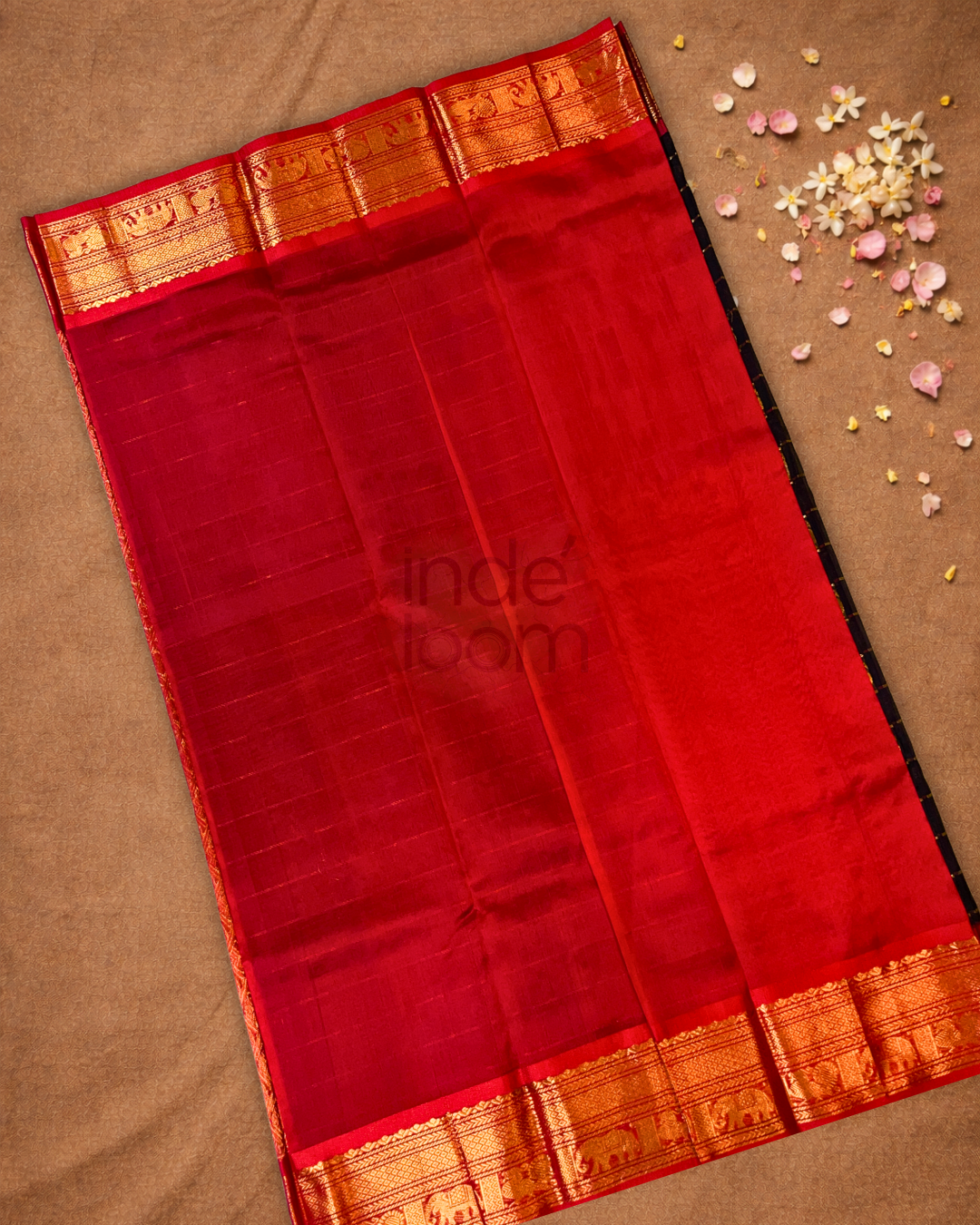 Pure Handloom Korvai Saree | Coal Black