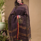 Wine Brown Pure Linen Sequin Suit 2 Piece Set Kurti & Dupatta (UNSTITCHED) -635