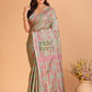 Tissue Jamdani Saree With Shaded Light Olive Green - 112