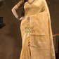 Floral woven design Silk blend Jacquard Saree | Golden Yellow