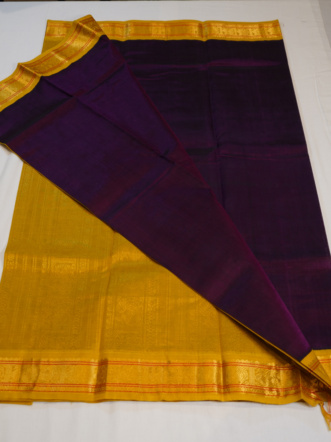 Pure Handloom Korvai Saree |Grape Purple