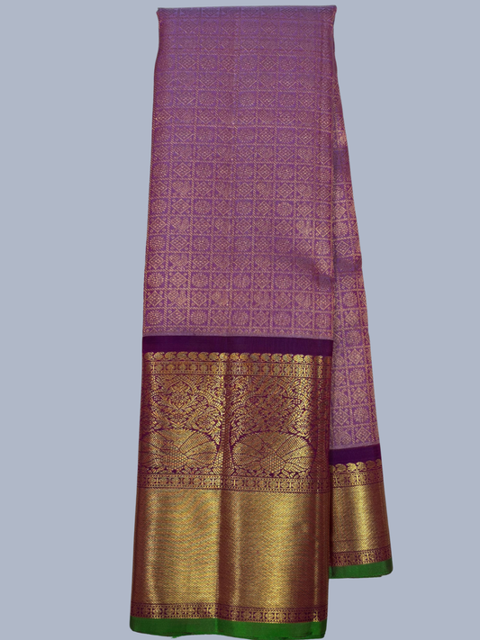 Pure Handwoven Gadwal Silk Saree With Bright Pink -034