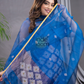 Indigo Blue Matka Jamdani 2-Piece Set Kurti & Dupatta (UNSTITCHED) - 109