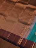 Silk Mark Certified Handloom Kanjivaram Silk Saree  |  Cyan Teal