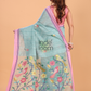 Jamdani Saree With Aqua Blue - 140