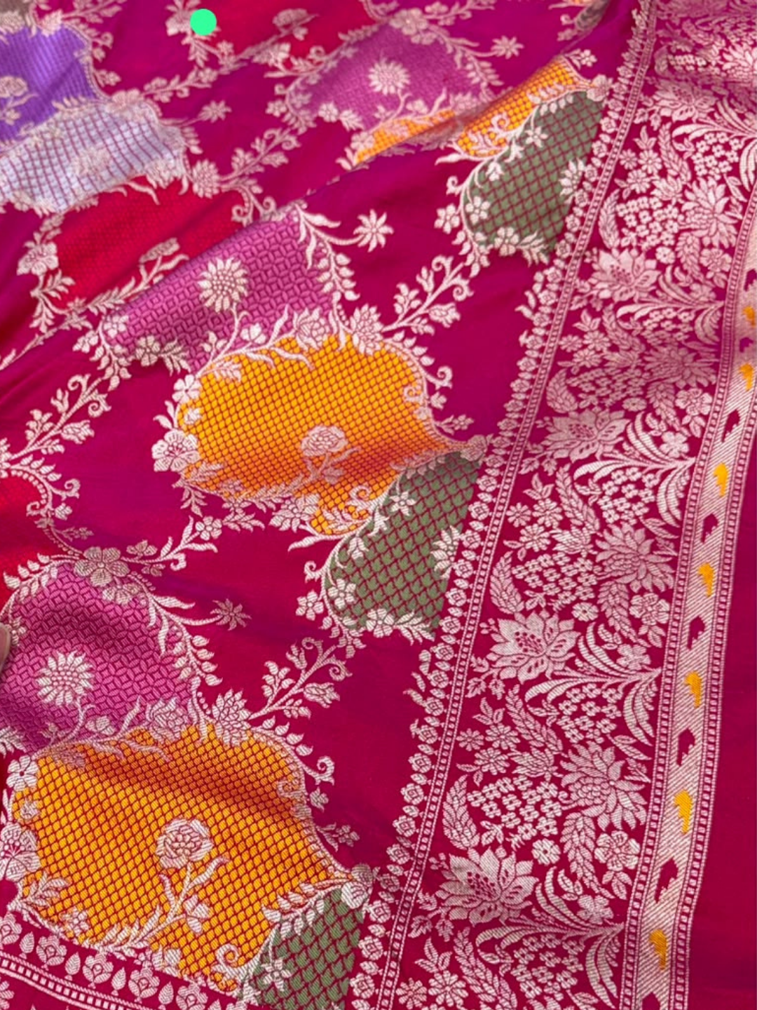 Pure Banarasi Exclusive Ektara Kora JAMDANI Tilfi saree | Fuchsia Pink