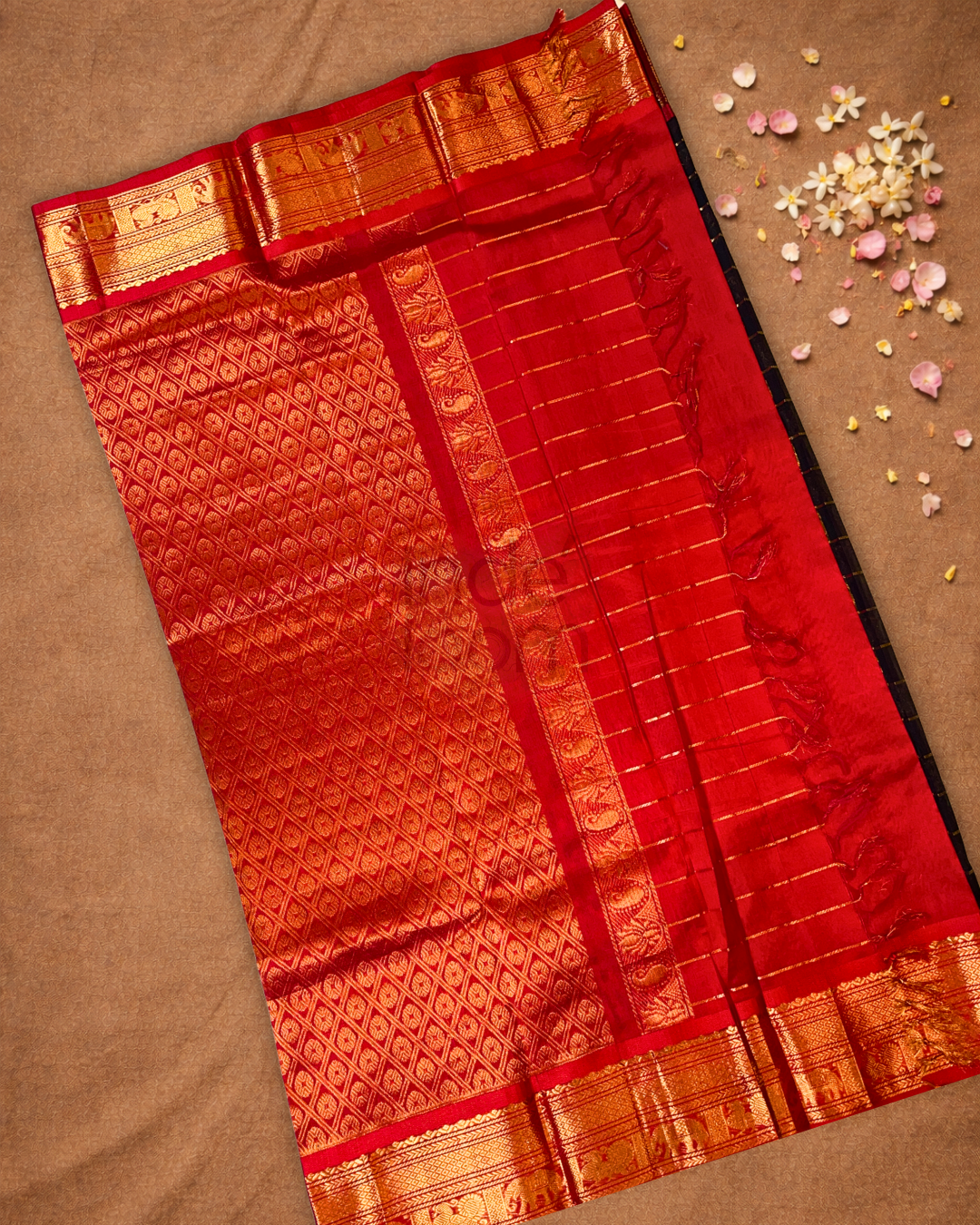 Pure Handloom Korvai Saree | Coal Black