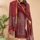 Cherry Red Linen X Linen 2-Piece Set Kurti & Dupatta (UNSTITCHED) - 009