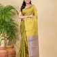 Tissue Silk Saree With Neon Yellow - 030
