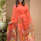 Pumpkin Orange Jamdani 2-Piece Set Kurti & Dupatta (UNSTITCHED) -666