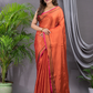 Tissue Silk Saree With Bright Orange - 014