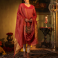 Shaded Red Tissue 2-Piece Set Kurti & Dupatta (UNSTITCHED) - 310