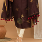 Dark Bronze color Jamdani 2-Piece Set Kurti & Dupatta (UNSTITCHED) - 146