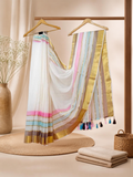 Pure Handloom Mul Cotton Saree |  Pure White