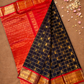 Pure Handloom Korvai Saree | Coal Black